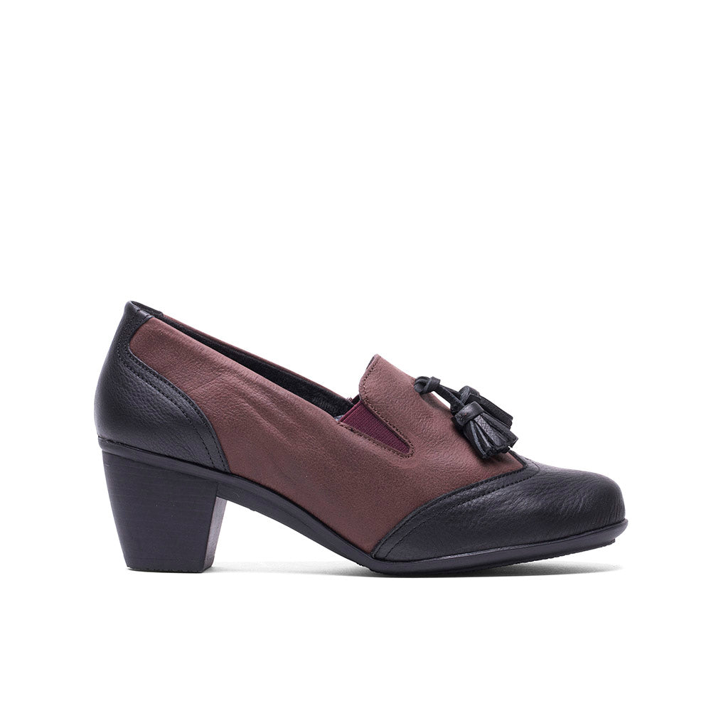 MOCASIN TACON BR06 SALVAJE NEGRO/BURDEOS