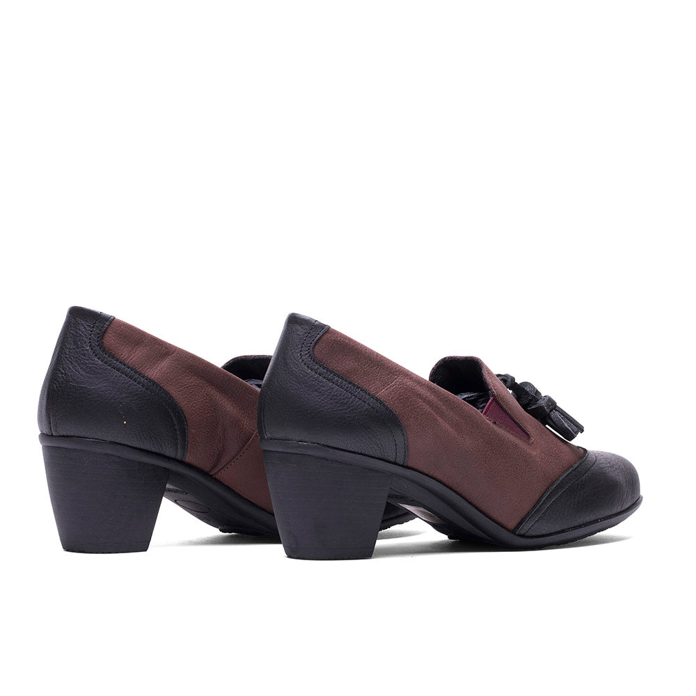 MOCASIN TACON BR06 SALVAJE NEGRO/BURDEOS