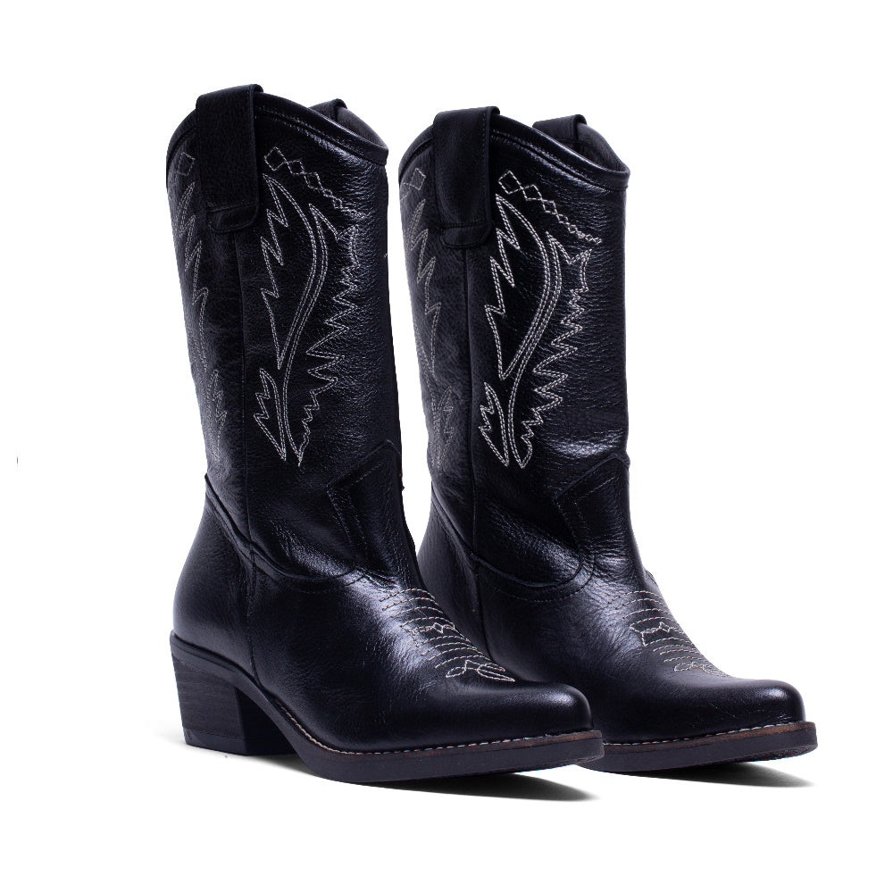BOTA CA-1364 BORDADO SALVAJE NEGRO