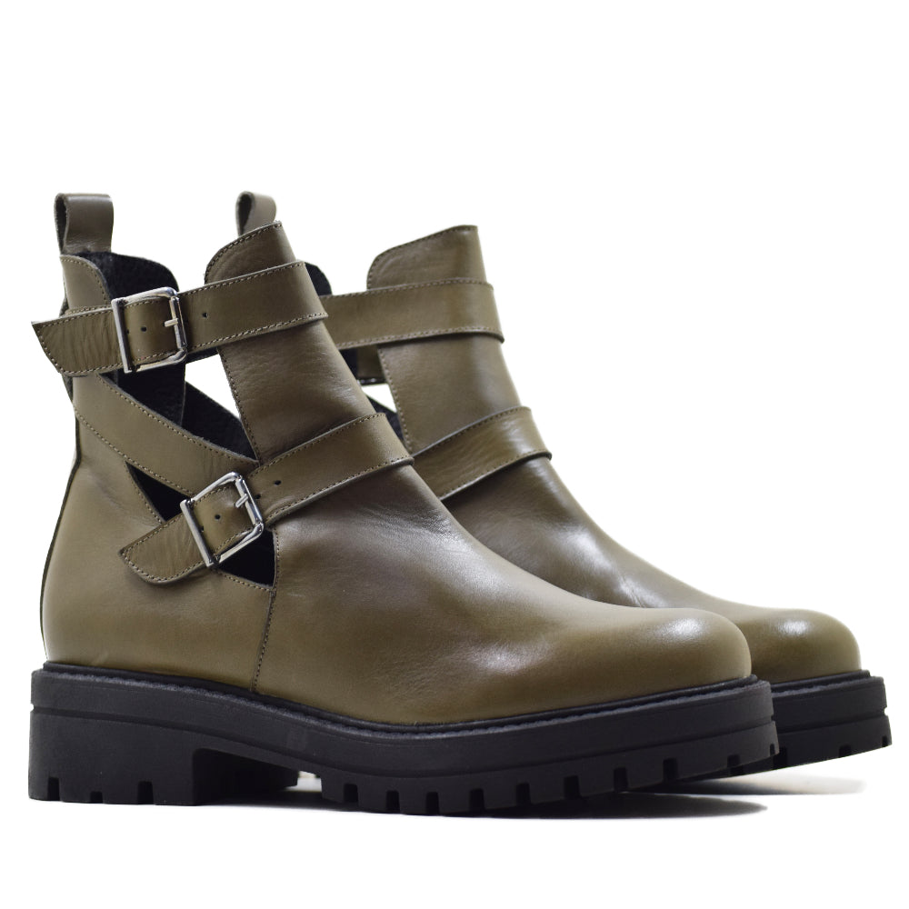 CA-1896 KHAKI KRUST LEATHER BOOT