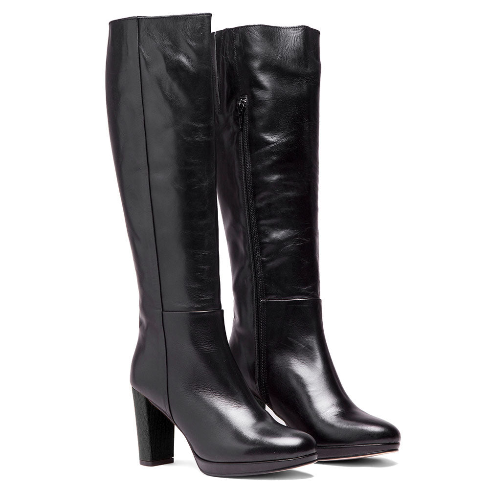 BOTA F-4308 DE PIEL SALVAJE NEGRO