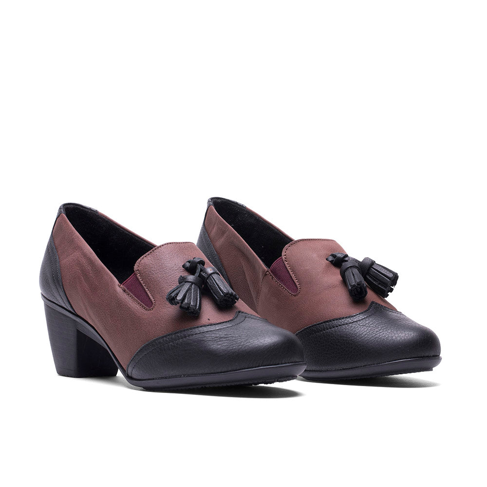 MOCASIN TACON BR06 SALVAJE NEGRO/BURDEOS